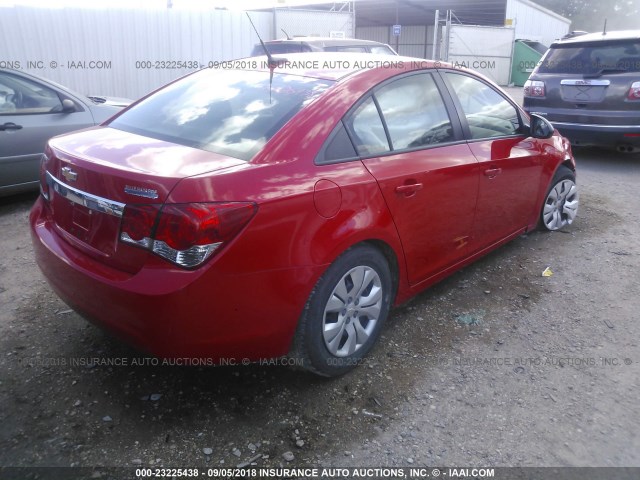 1G1PA5SH6E7202778 - 2014 CHEVROLET CRUZE LS RED photo 4