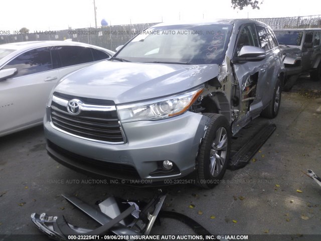 5TDZKRFH9FS056639 - 2015 TOYOTA HIGHLANDER LE/LE PLUS SILVER photo 2