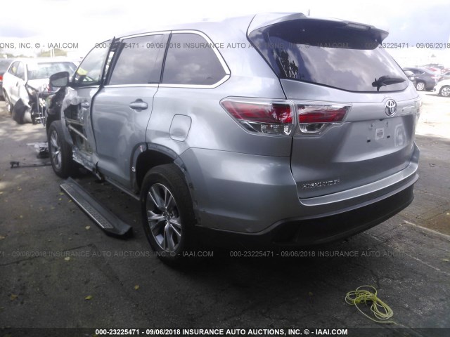 5TDZKRFH9FS056639 - 2015 TOYOTA HIGHLANDER LE/LE PLUS SILVER photo 3