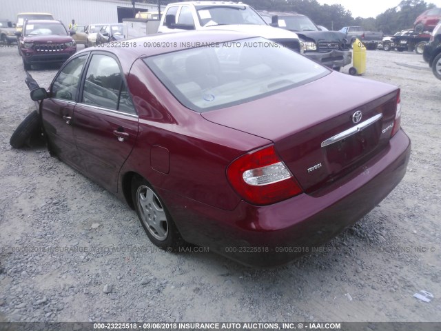 4T1BF32K23U035607 - 2003 TOYOTA CAMRY LE/XLE/SE RED photo 3