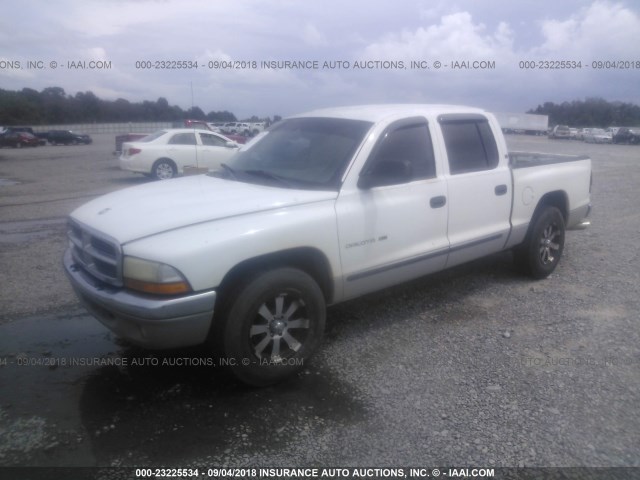 1B7GL2AN91S121675 - 2001 DODGE DAKOTA QUAD WHITE photo 2