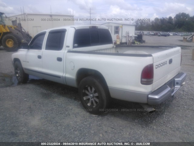 1B7GL2AN91S121675 - 2001 DODGE DAKOTA QUAD WHITE photo 3