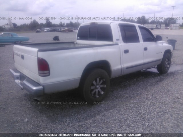 1B7GL2AN91S121675 - 2001 DODGE DAKOTA QUAD WHITE photo 4