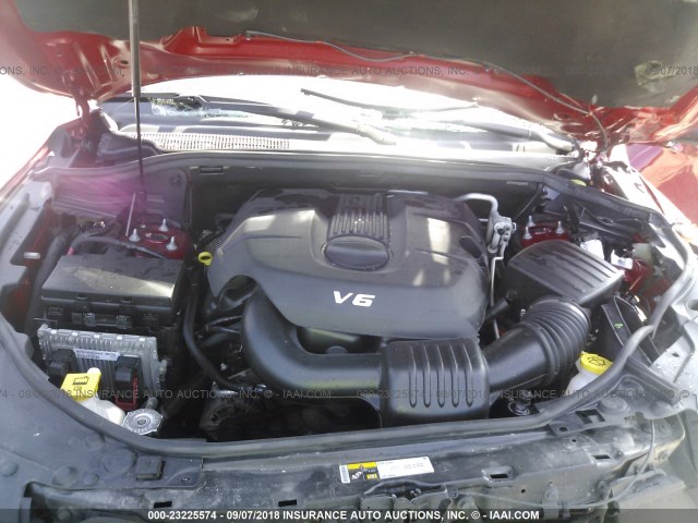 1C4RDJAG0EC591417 - 2014 DODGE DURANGO SXT RED photo 10