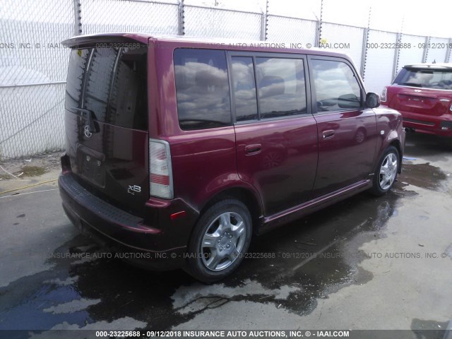 JTLKT324664079438 - 2006 TOYOTA SCION XB MAROON photo 4