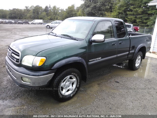 5TBBT44142S296353 - 2002 TOYOTA TUNDRA ACCESS CAB/ACCESS CAB SR5 GREEN photo 2