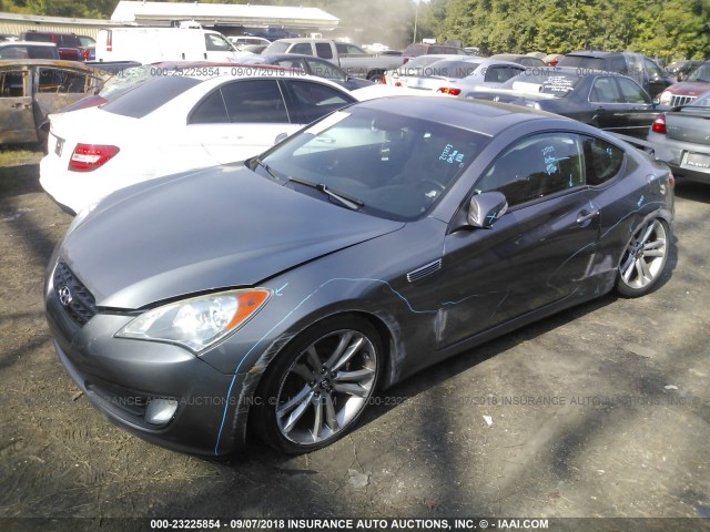 KMHHU6KH9AU033968 - 2010 HYUNDAI GENESIS COUPE 3.8L GRAY photo 2