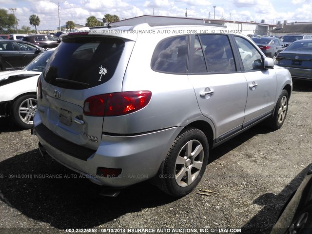 5NMSH13E38H137444 - 2008 HYUNDAI SANTA FE SE/LIMITED SILVER photo 4