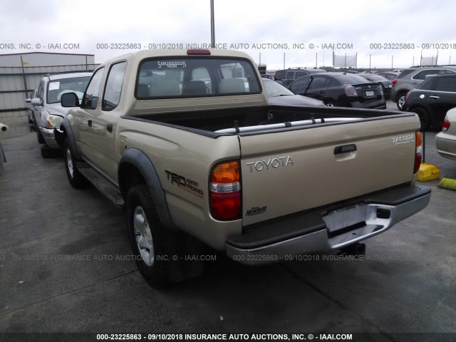 5TEGN92N01Z749346 - 2001 TOYOTA TACOMA DOUBLE CAB PRERUNNER GOLD photo 3