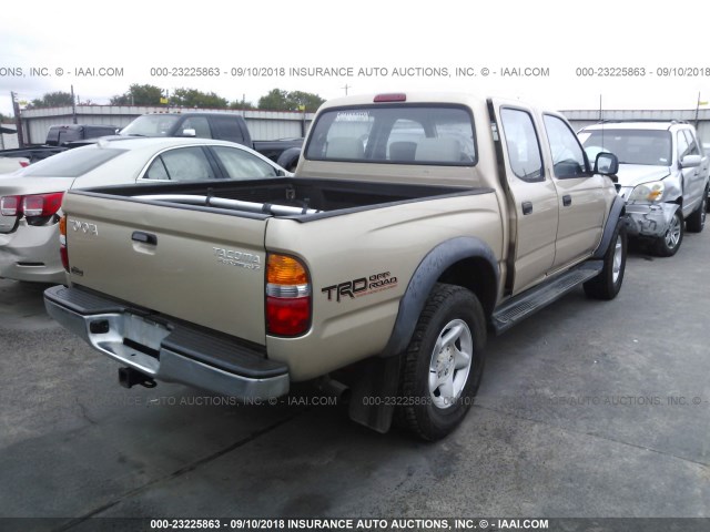 5TEGN92N01Z749346 - 2001 TOYOTA TACOMA DOUBLE CAB PRERUNNER GOLD photo 4