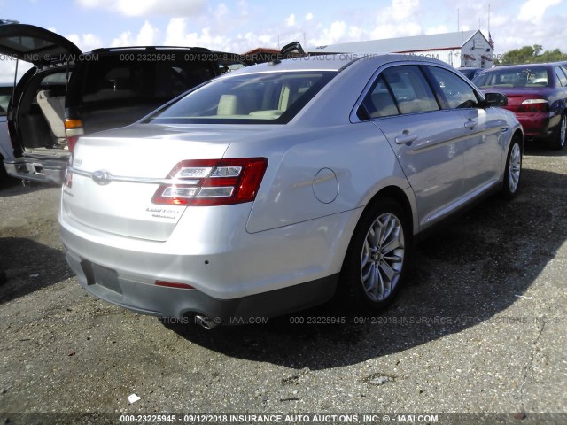 1FAHP2F86DG140757 - 2013 FORD TAURUS LIMITED SILVER photo 4