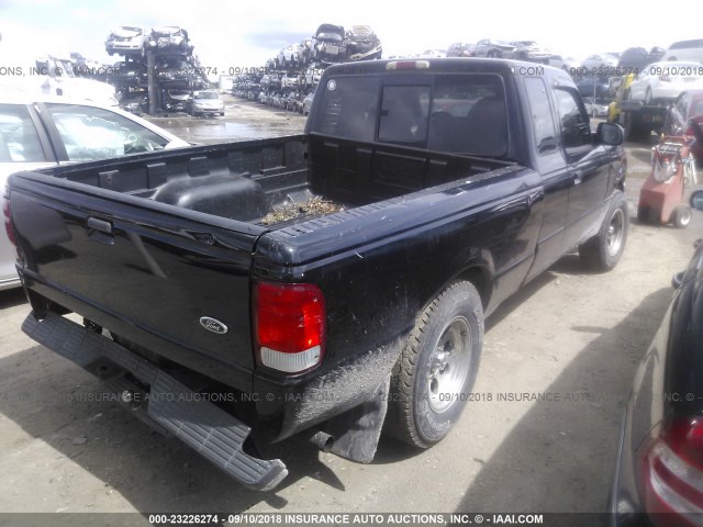 1FTYR14CXYTA68576 - 2000 FORD RANGER SUPER CAB BLACK photo 4