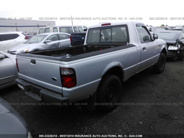 1FTYR10DX3TA33043 - 2003 FORD RANGER SILVER photo 4
