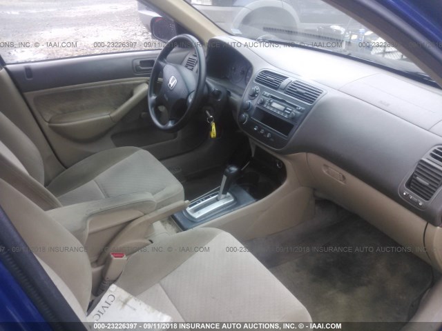 2HGES16304H601046 - 2004 HONDA CIVIC DX VP ლურჯი ფოტო 5