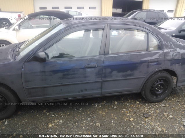 2HGES16304H601046 - 2004 HONDA CIVIC DX VP BLUE photo 6