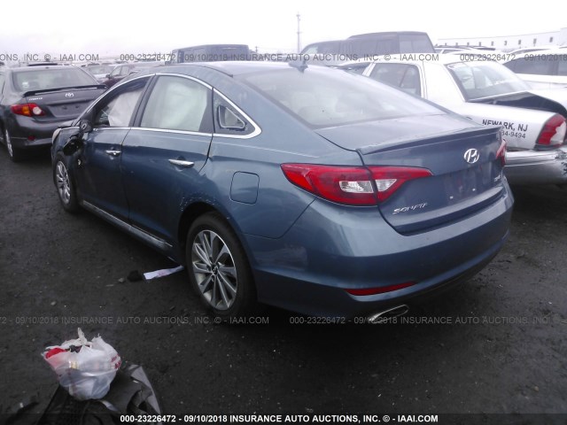 5NPE34AF9FH083463 - 2015 HYUNDAI SONATA SPORT/LIMITED BLUE photo 3