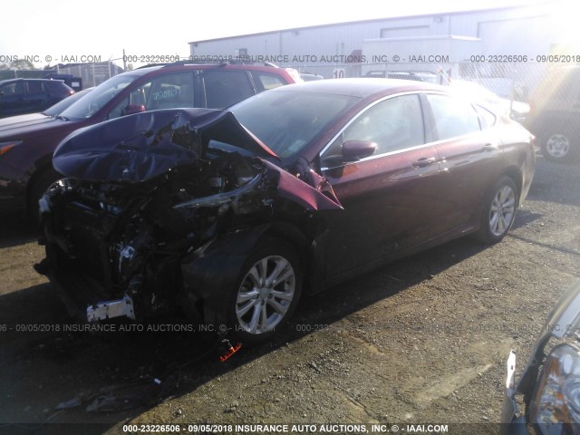 1C3CCCAB0GN169846 - 2016 CHRYSLER 200 LIMITED RED photo 2