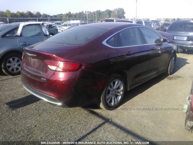 1C3CCCAB0GN169846 - 2016 CHRYSLER 200 LIMITED RED photo 4