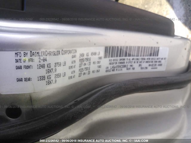 1J4GW48S64C338012 - 2004 JEEP GRAND CHEROKEE LAREDO/COLUMBIA/FREEDOM 灰色 照片 9