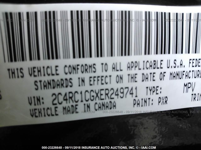 2C4RC1CGXER249741 - 2014 CHRYSLER TOWN & COUNTRY TOURING L 黑色 照片 9