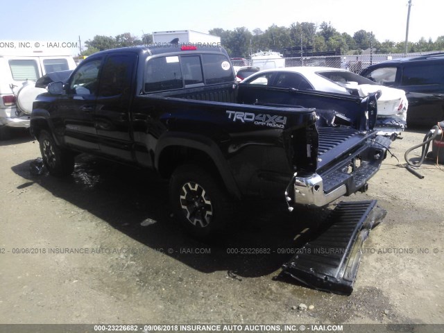 5TFSZ5AN4GX009582 - 2016 TOYOTA TACOMA ACCESS CAB/SR5/TRD SPORT/ BLACK photo 3