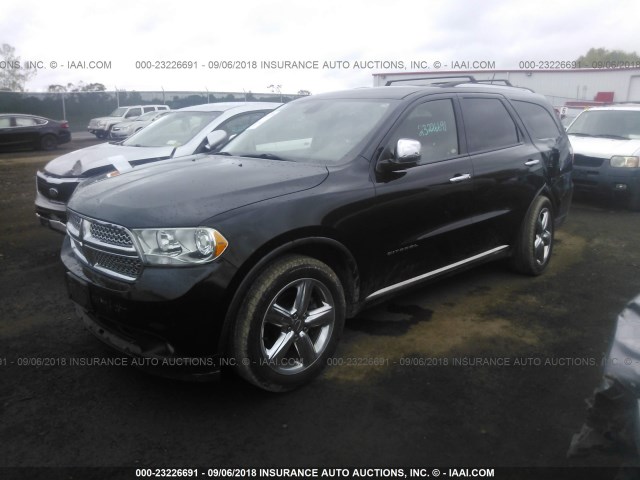 1D4RE5GG3BC648736 - 2011 DODGE DURANGO CITADEL BLACK photo 2