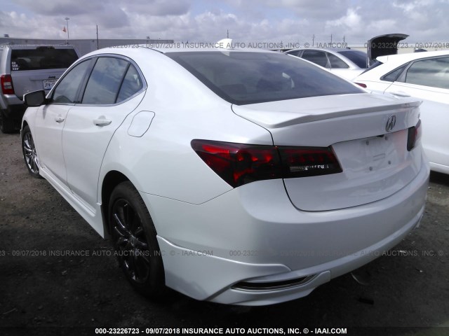 19UUB1F54HA007285 - 2017 ACURA TLX TECH WHITE photo 3