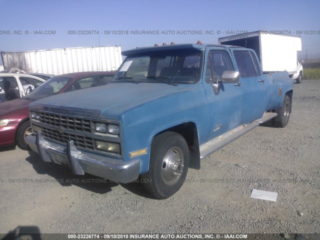 1GCHR33N5KJ104725 - 1989 CHEVROLET R3500 BLUE photo 2