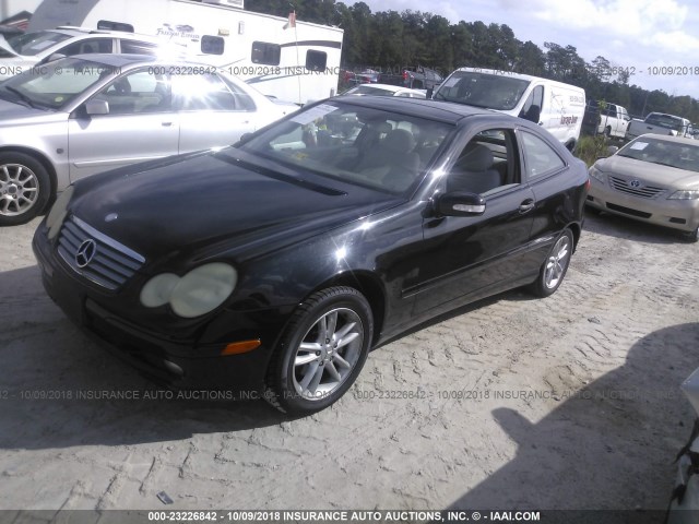 WDBRN47J32A272505 - 2002 MERCEDES-BENZ C 230K SPORT COUPE BLACK photo 2