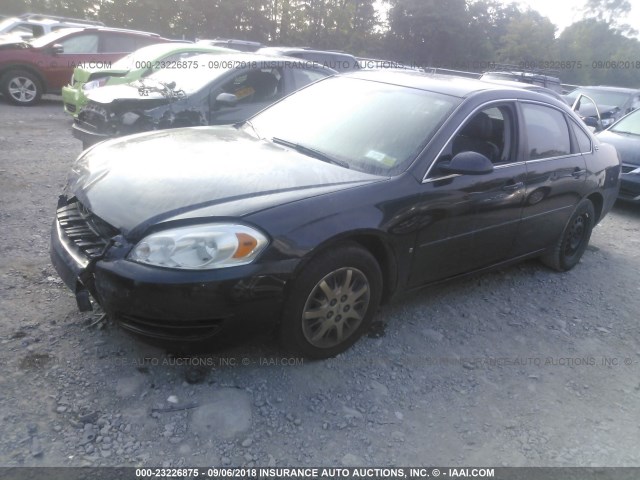 2G1WS583X81261788 - 2008 CHEVROLET IMPALA POLICE BLACK photo 2