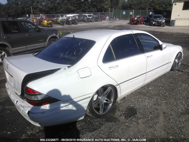 WDBNG70J41A162758 - 2001 MERCEDES-BENZ S 430 WHITE photo 4