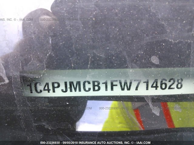 1C4PJMCB1FW714628 - 2015 JEEP CHEROKEE LATITUDE BLACK photo 9