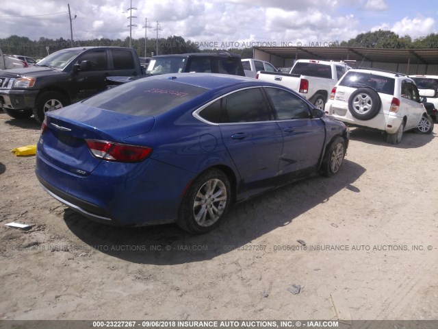 1C3CCCAB9FN680499 - 2015 CHRYSLER 200 LIMITED BLUE photo 4