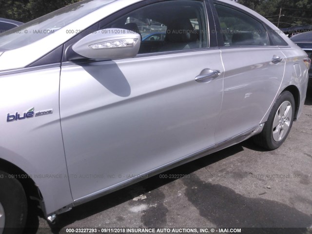 KMHEC4A47BA004660 - 2011 HYUNDAI SONATA HYBRID SILVER photo 6