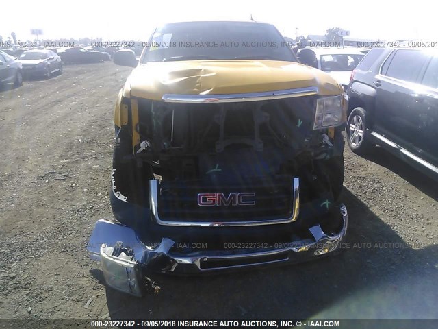 1GTSCVEA5AZ239748 - 2010 GMC SIERRA C1500 SLE YELLOW photo 6