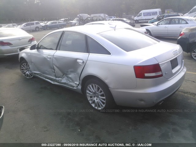 WAUDH74F16N146644 - 2006 AUDI A6 3.2 QUATTRO SILVER photo 3