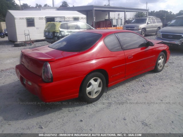 2G1WX12K7Y9219753 - 2000 CHEVROLET MONTE CARLO SS 红色 照片 4