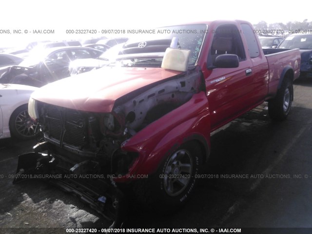 4TASN92N9XZ434720 - 1999 TOYOTA TACOMA XTRACAB PRERUNNER წითელი ფოტო 2