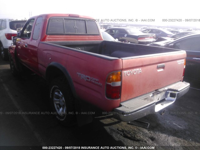 4TASN92N9XZ434720 - 1999 TOYOTA TACOMA XTRACAB PRERUNNER წითელი ფოტო 3