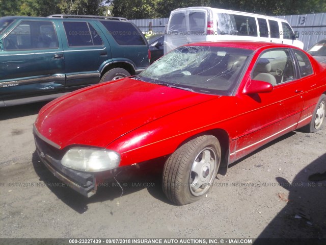 2G1WW12M9W9283407 - 1998 CHEVROLET MONTE CARLO LS RED photo 2