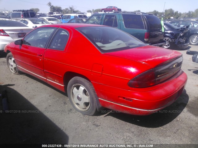 2G1WW12M9W9283407 - 1998 CHEVROLET MONTE CARLO LS წითელი ფოტო 3