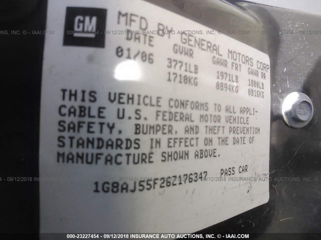 1G8AJ55F26Z176347 - 2006 SATURN ION LEVEL 2 栗色 照片 9