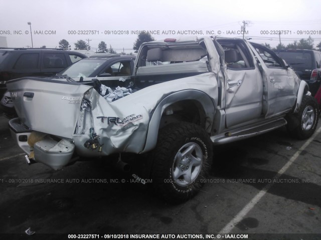 5TEHN72N14Z318821 - 2004 TOYOTA TACOMA DOUBLE CAB 银色 照片 4