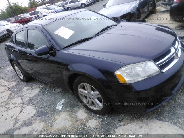 1C3CDZCB4CN253658 - 2012 DODGE AVENGER SXT BLUE photo 1