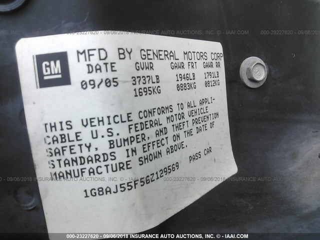 1G8AJ55F56Z129569 - 2006 SATURN ION LEVEL 2 蓝色 照片 9