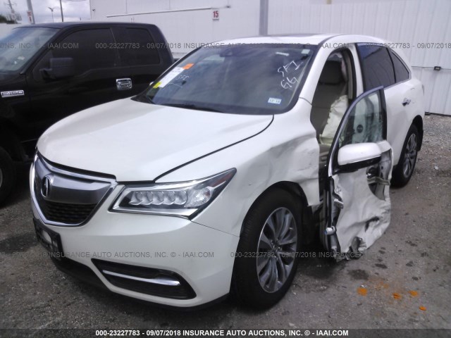 5FRYD3H4XGB008021 - 2016 ACURA MDX TECHNOLOGY WHITE photo 2