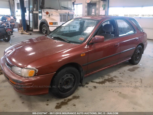 JF1GF6551SH810395 - 1995 SUBARU IMPREZA LX MAROON photo 2