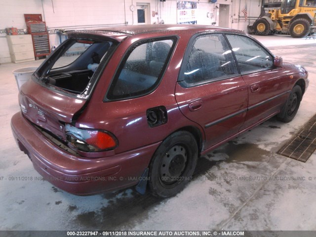 JF1GF6551SH810395 - 1995 SUBARU IMPREZA LX MAROON photo 4