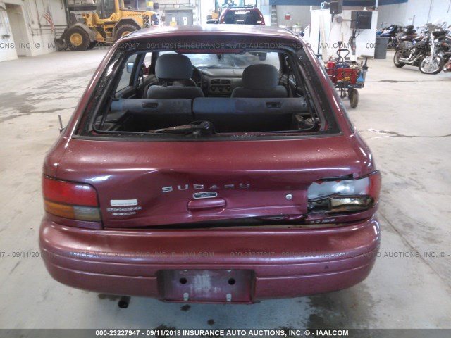 JF1GF6551SH810395 - 1995 SUBARU IMPREZA LX MAROON photo 6