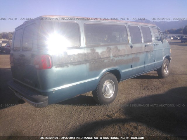 2B5WB35Z3RK136348 - 1994 DODGE RAM WAGON B350 BLUE photo 4